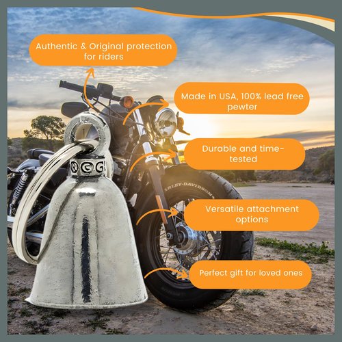 Guardian Bell Police Good Luck Bell w/Keyring & Black Velvet Gift Bag | Motorcycle Bell | Lead-Free Pewter | Good Luck Gift to Friends & Family | Bike Bell | Made in USA
