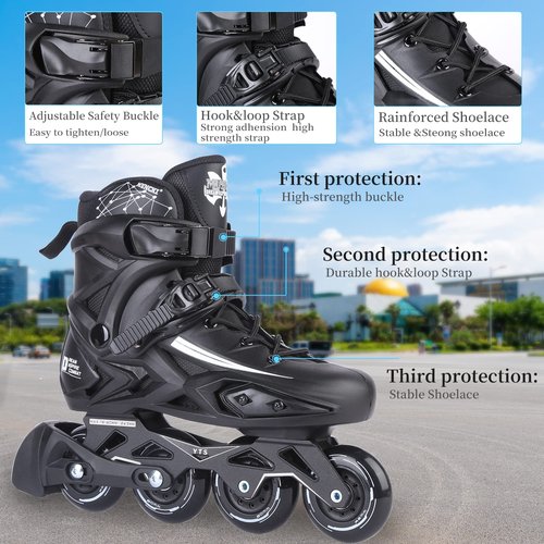 Inline Skates for Women and Men, High Performance Fitness Racing Aggressive Outdoor Inline Speed Skates Unisex (Men 9/Women 10, Black 42)