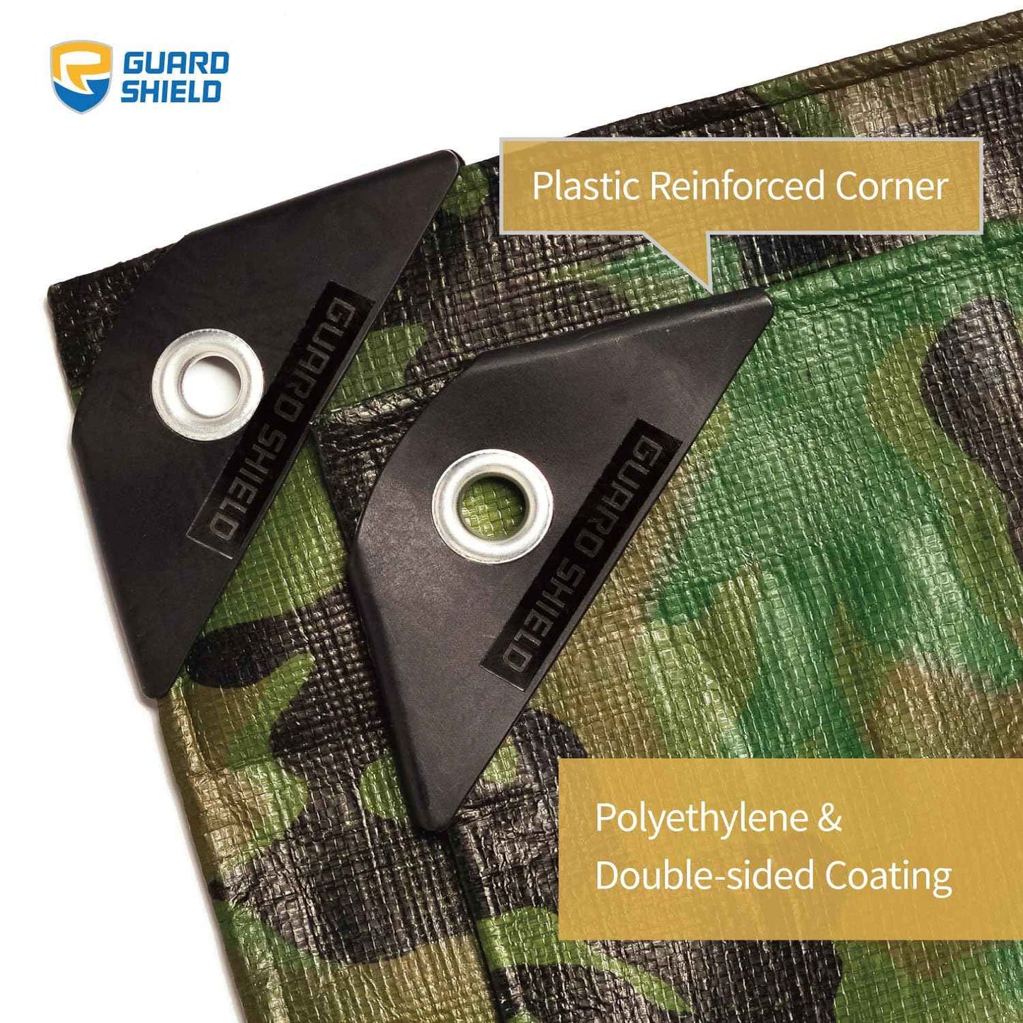 GUARD SHIELD Heavy Duty Camo Tarp Camouflage Tarps Waterproof 8x10 Feet Poly Cover 10mil