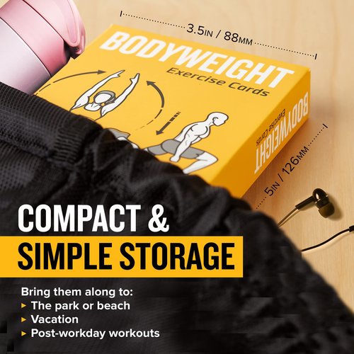 NewMe Fitness Bodyweight Workout Cards, Instructional Fitness Deck for Women & Men, Beginner Fitness Guide to Training Exercises at Home or Gym (Bodyweight, Vol 1)