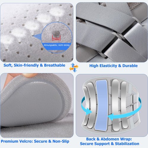 TESETON Back Brace for Lower Back Pain Men Women,Lumbar Support Belt with 3-Layer Adjustable Straps,Breathable Mesh for Herniated Disc,Sciatica,Scoliosis WT05-L