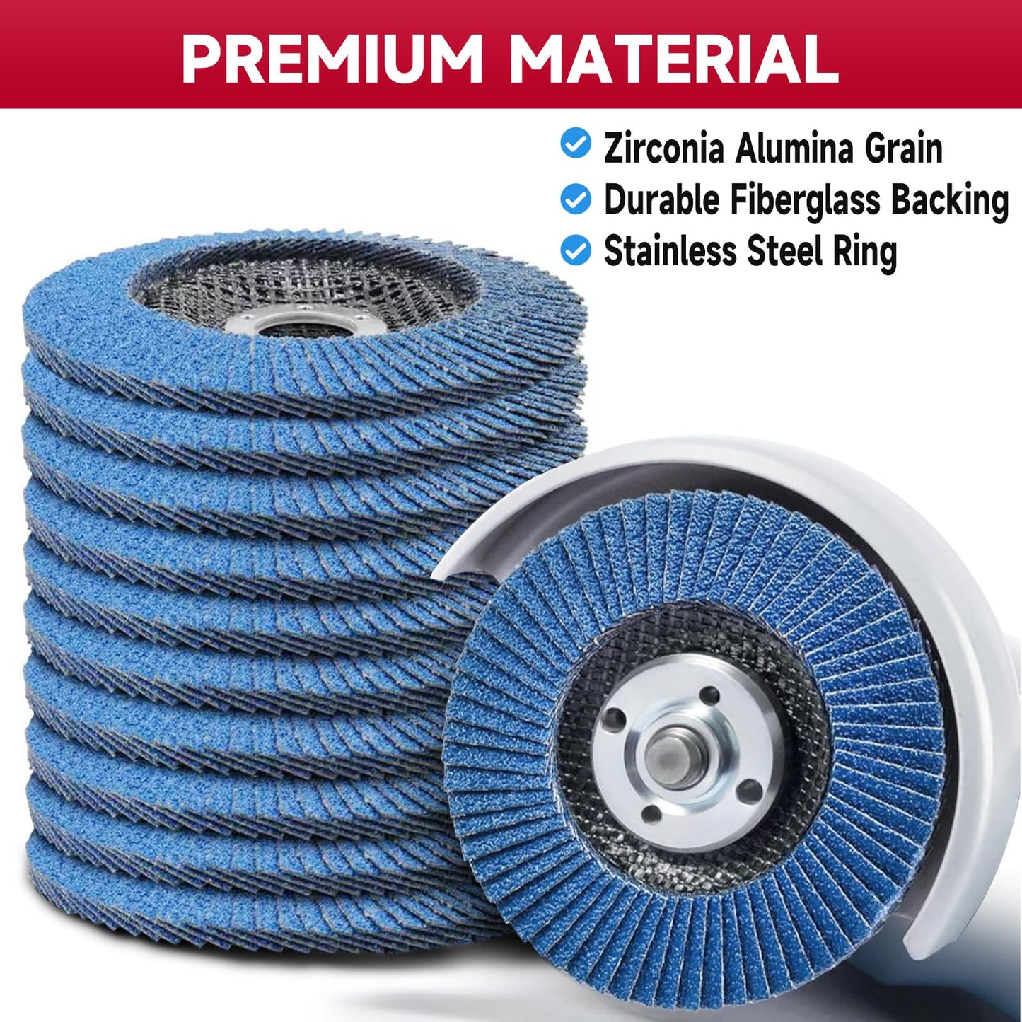 Beliiant Abrasive Flap Discs,5 Pack,Premium 4.5" x 7/8" Type 29 High Density Zirconia Flap Sanding Discs 4-1/2 Inch for Angle Grinder,Grinding Wheels & Discs,Sanding Discs for Wood & Metal.(40 Grit)