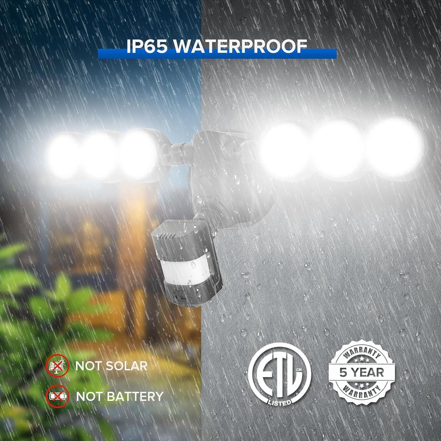 25W Motion Sensor Outdoor Flood Light - 3000LM Dusk to Dawn Security Light, 4 Modes, 320° Wide Angle for Garage & Patio