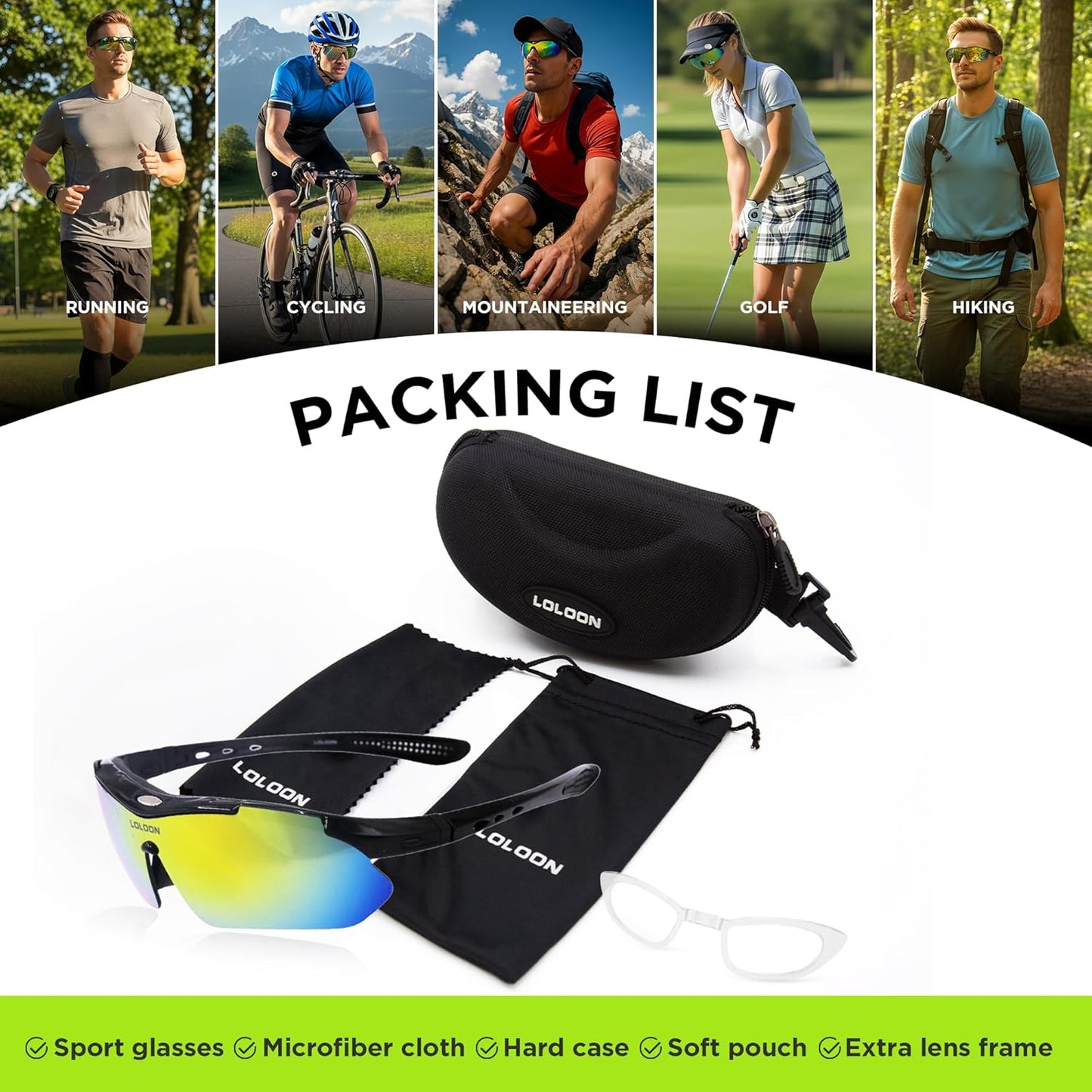 Skiennix Cycling Sunglasses - Wrap-Around Sports Eyewear for Men, Women & Youth | Perfect for Running, Climbing & More