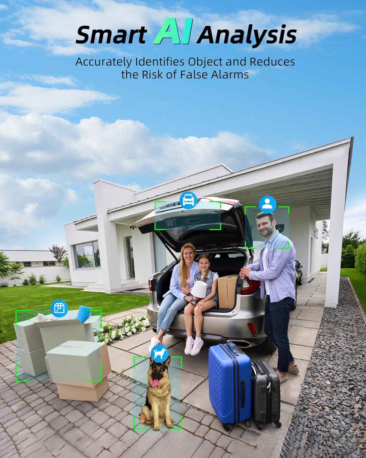 Wireless Solar Security Camera - 360° Outdoor Surveillance with AI Motion Detection, 2K Night Vision & Two-Way Talk