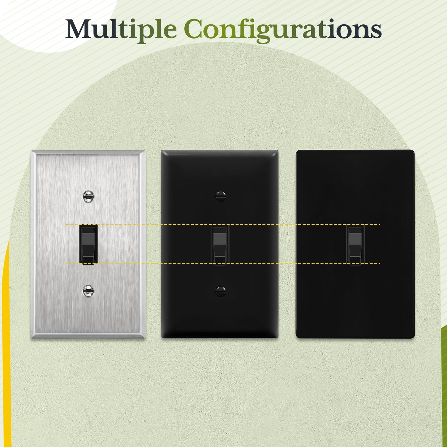 TG 4-Way Toggle Light Switch, Four Way Electrical Wall Switch, 15 Amp, 120V-277V AC, Grounding Screw, Residential Grade, UL Listed, LS-T415-BK, Black (1 Pack)