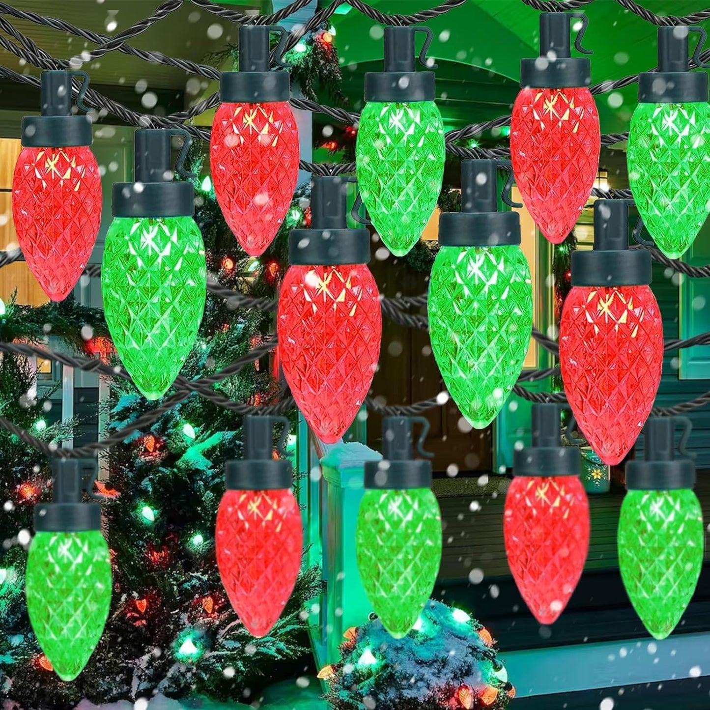 100 LED Orange & Purple C9 Halloween String Lights - Waterproof, 98FT, 13 Modes for Indoor/Outdoor Party Decor
