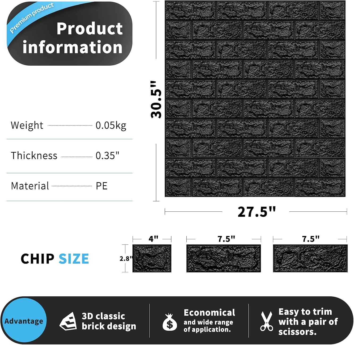 Faux Brick 3D Wall Panels - 10-Pack Peel and Stick Waterproof Foam Wallpaper in Red Brown for Bedroom, Bathroom, Kitchen