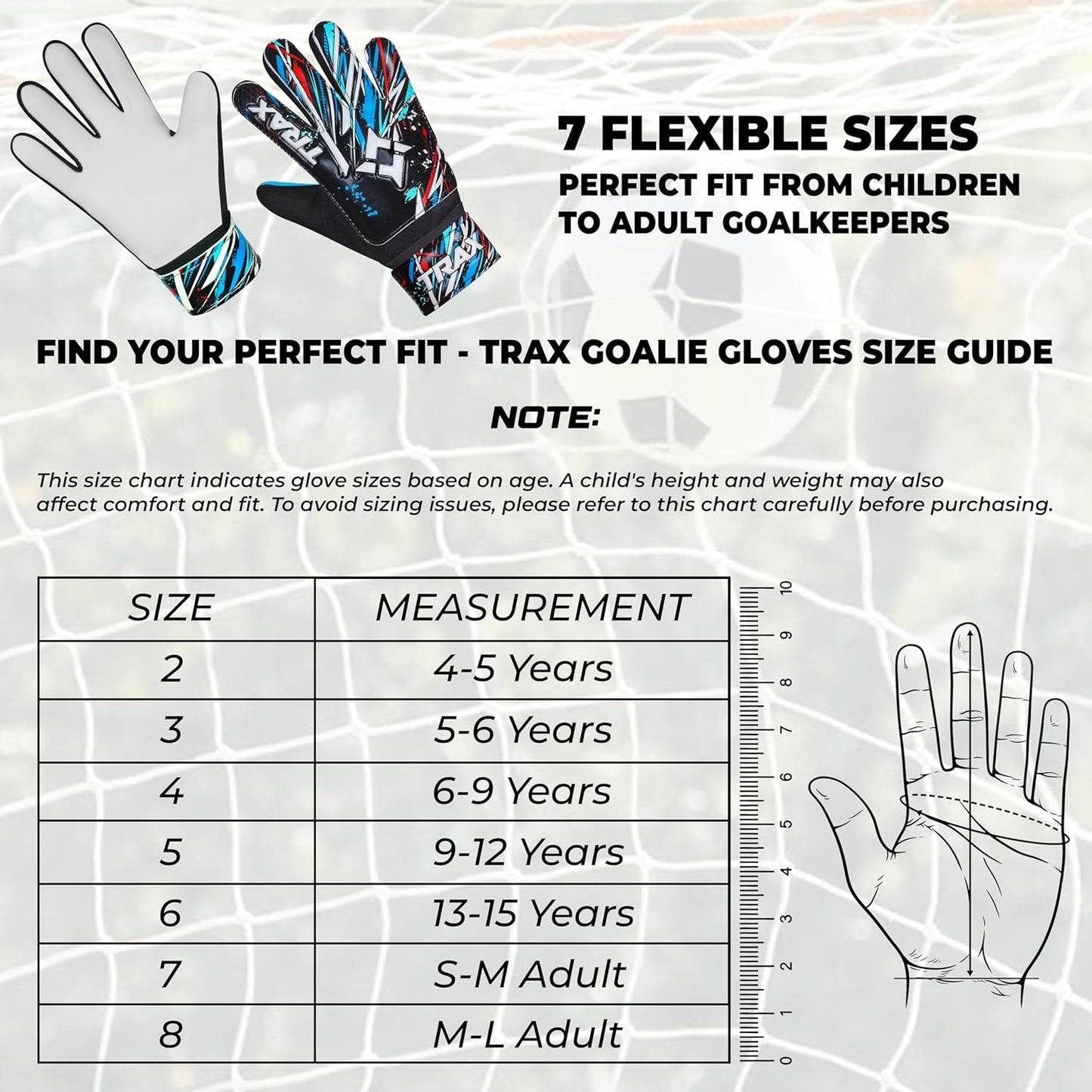 Skiennix Soccer Goalie Gloves - Youth & Adult Football Keeper Gloves with 4mm Latex Grip & Wrist Protection