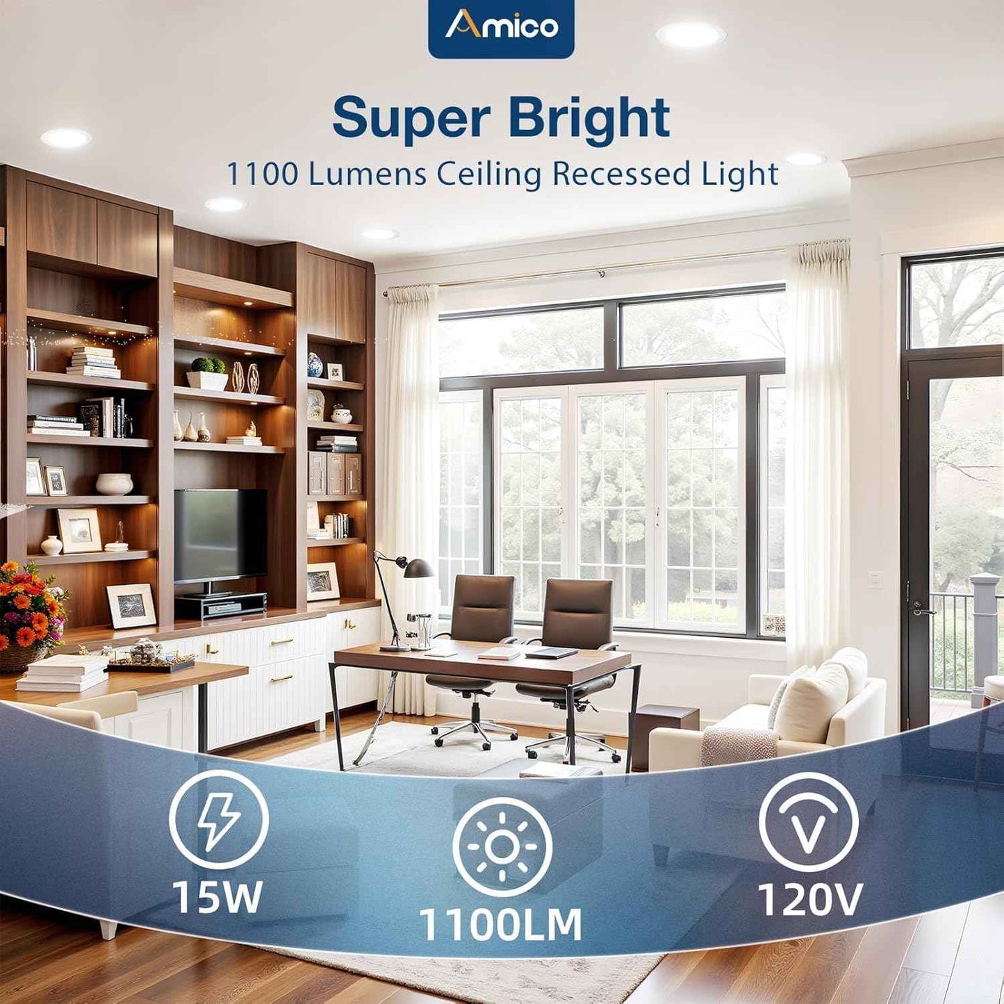Ultra-Thin 6-Pack 6-Inch LED Recessed Ceiling Lights - Dimmable 5CCT 1100LM Wafer Downlights