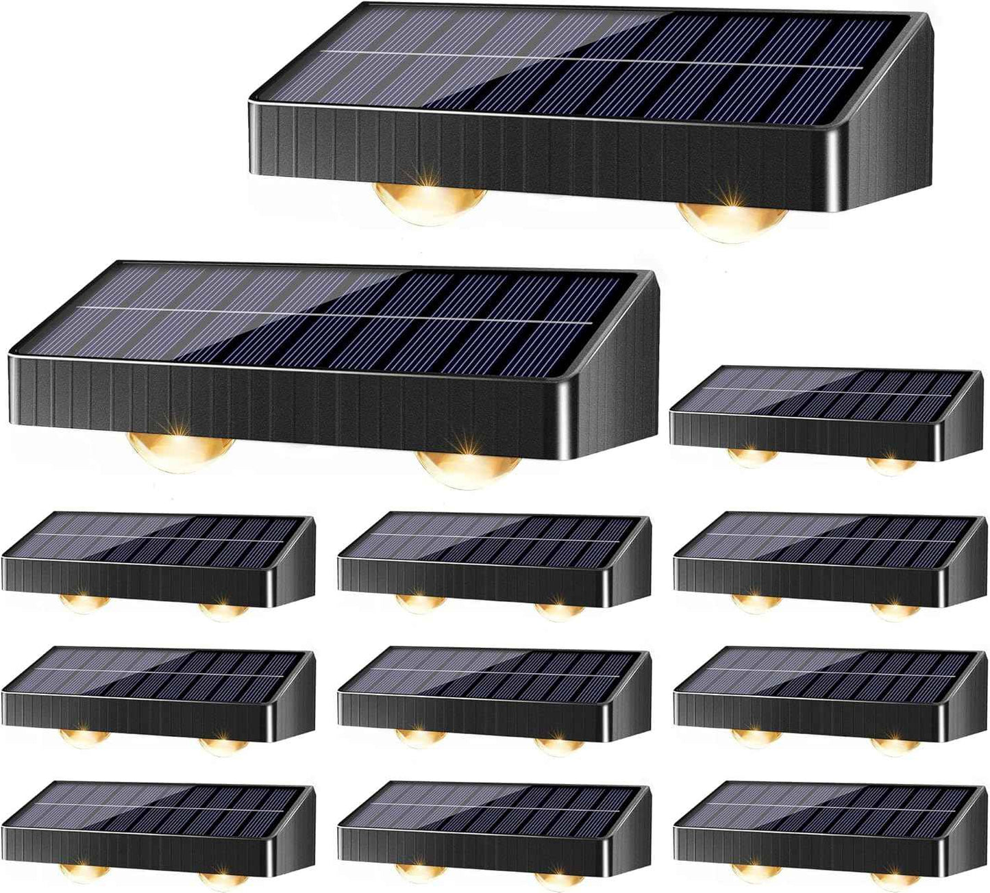 Brizled 12-Pack Solar Fence Lights – RGB & White Color-Changing Outdoor Wall Lights, IP65 Waterproof for Decks & Stairs