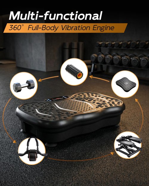 Vibration Plate Exercise Machine, 200 Speeds Vibrating Plate for Lymphatic Drainage, Vibrating Shaking Full Body Shaker Workout, Vibration Fitness Platform for Weight Loss, for Home, Classic Black