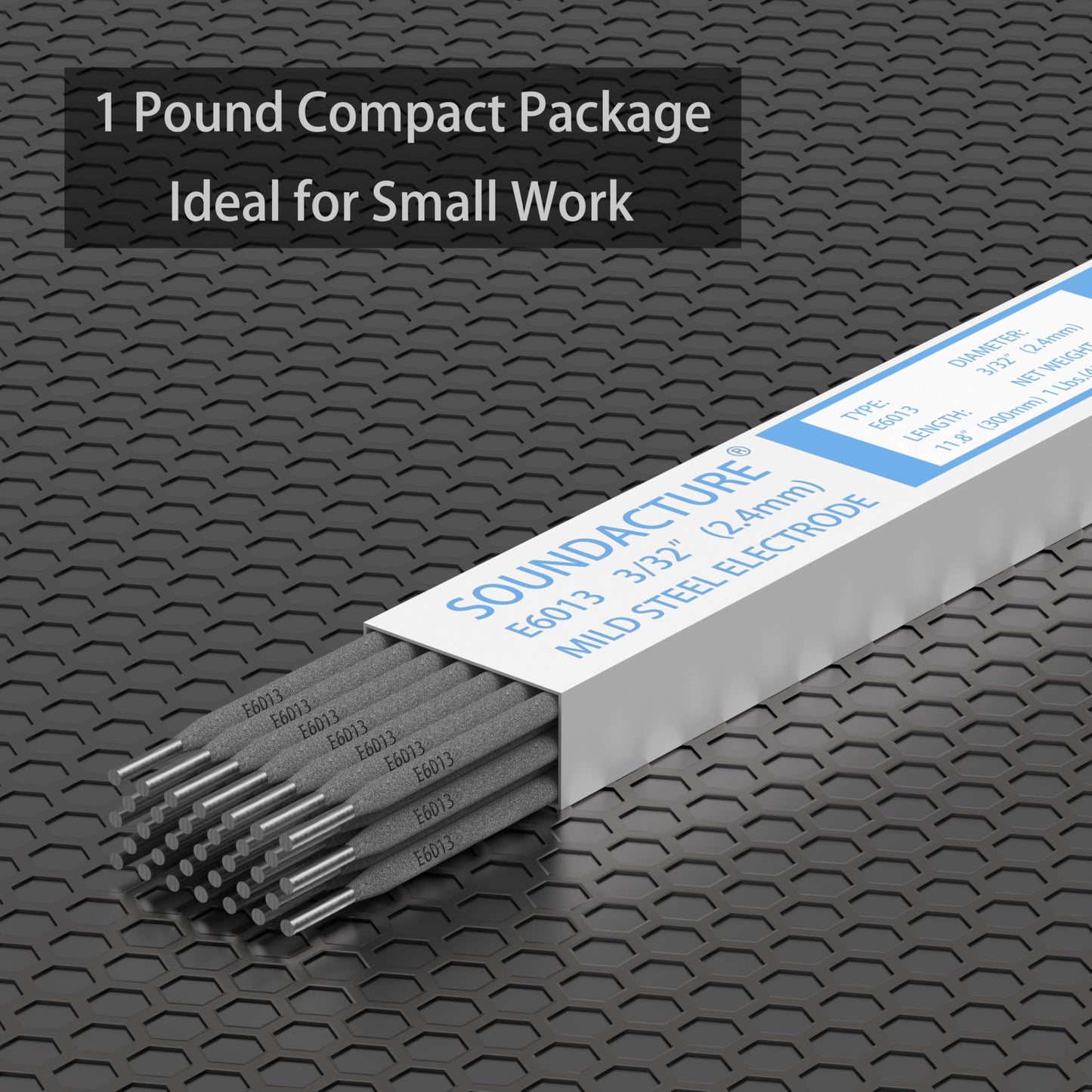 SOUNDACTURE E6013 Welding Rod 3/32" 1lb Carbon Steel Stick Electrodes for Arc Welding Machine - Easy Strike, Smooth Arc, Reliable Performance