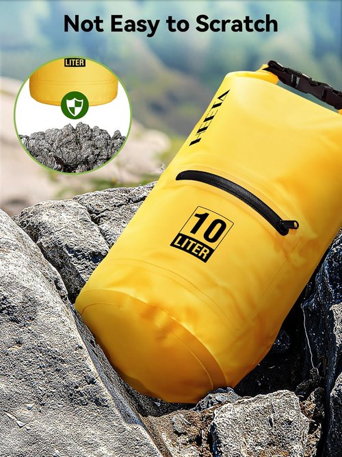 HEETA Waterproof Dry Bag - Lightweight Roll Top Storage with Front Zipper Pocket | 5L/10L/20L/30L/40L for Travel, Kayaking & Camping
