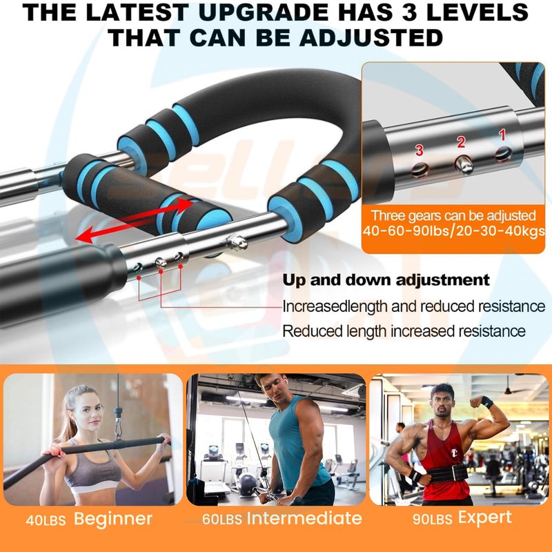 Ultimate Twister Arm Trainer for Men & Women, 3-Level Portable Chest and arm Trainer (40–110 lbs), 27° Ergonomic Arm Workout Equipment, Adjustable Chest Machine Home Gym & Travel Fitness Tool