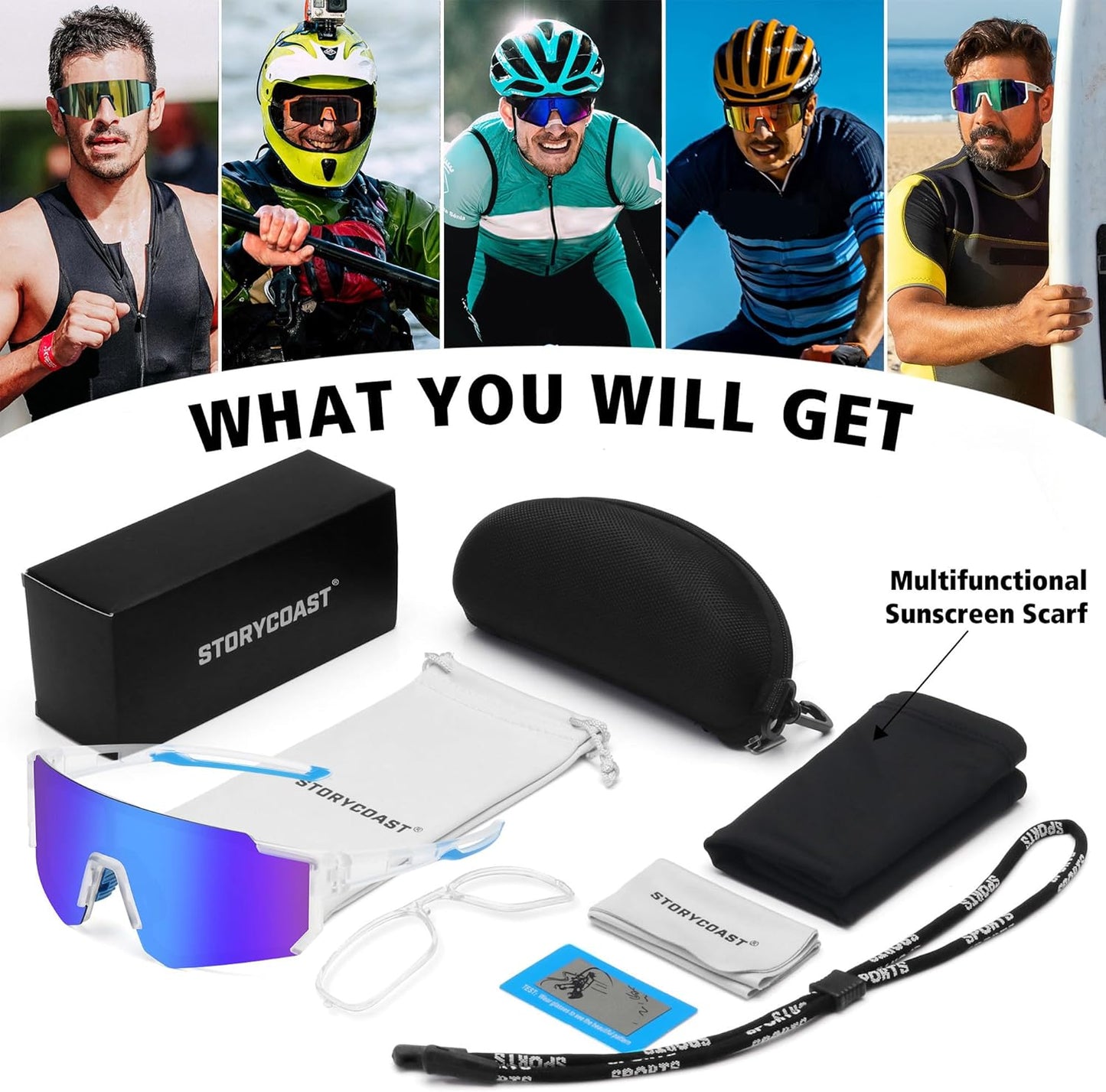 Storycoast Polarized Sports Sunglasses - UV400 Protection for Men & Women | Ideal for Driving, Fishing, Cycling