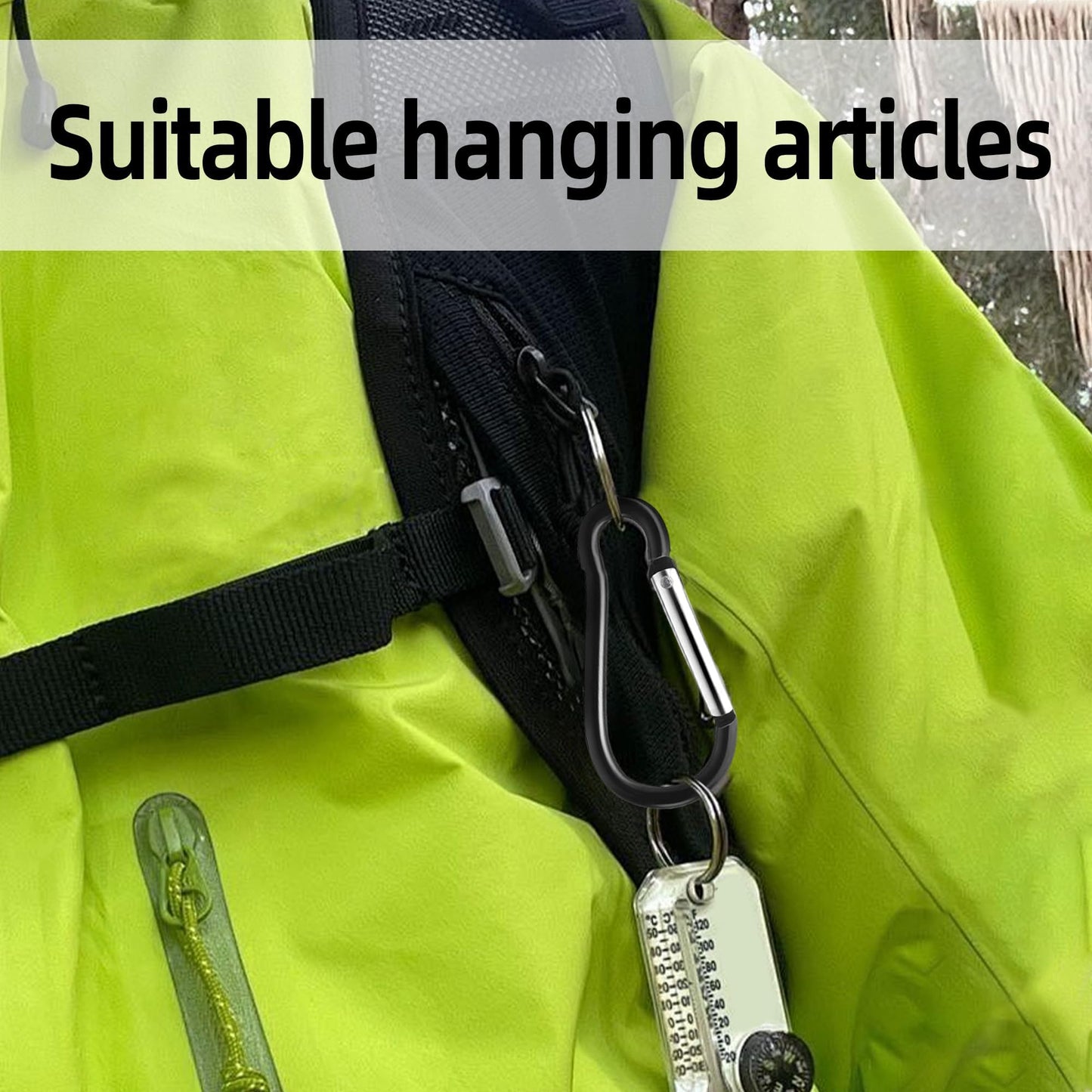300 Pcs 2" Carabiner Bulk Spring Snap Hooks Bulk Aluminum Alloy Clip Keychain for Hanging Camping Hiking Traveling Fishing Outdoor Activities Dog Leash, Keys (Black)