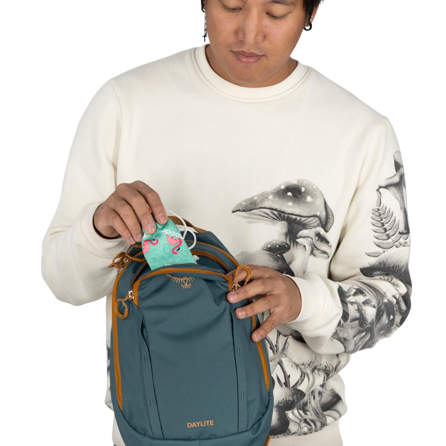 Osprey Daylite Shoulder Sling Bag - Crossbody Backpack for Everyday Carry, Festivals, and Travel, Porcelain Orange