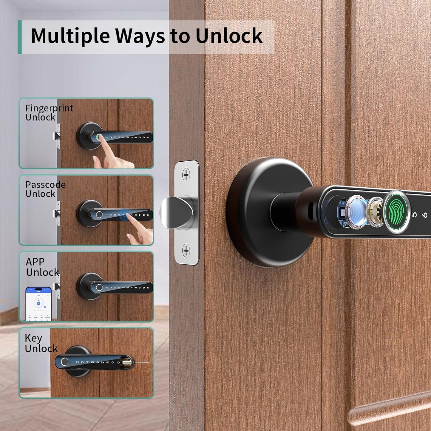 Smart Fingerprint Door Lock with Keypad - Keyless Entry Lock for Home & Office