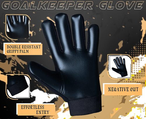 Keeperking Soccer Goalie Gloves - Youth Football Gloves with Double Wrist Protection & 4mm Anti-Slip Palm