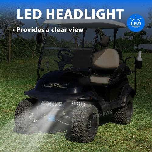 FIXHAWK Club Car LED Headlight Bar,12V Precedent Front Head Light Bar Assembly for Club Car Precedent 2004-Up Electric and Gas Golf Cart, Replace OEM# 102524801,1025248-01