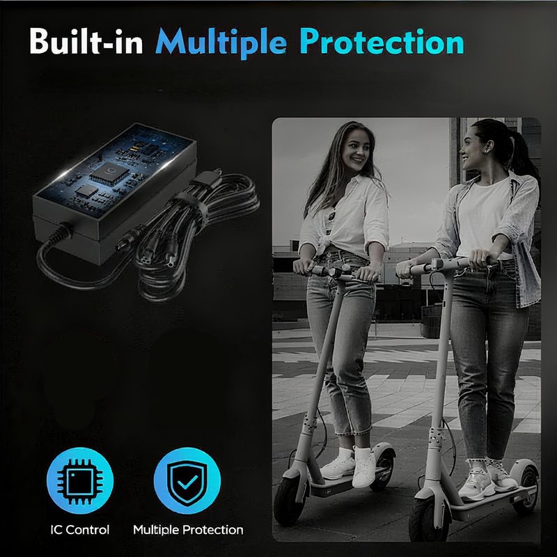 54.6V Fast Charger with XLR Plug - 13S 48V Lithium Battery Charger for Electric Bikes, Mobility Scooters