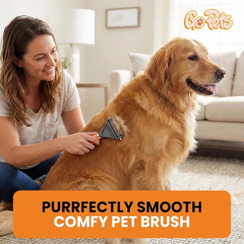 GoPets 2-in-1 Dematting Comb - Double-Sided Pet Grooming Rake for Dogs & Cats | Ideal for Shedding & Long Hair