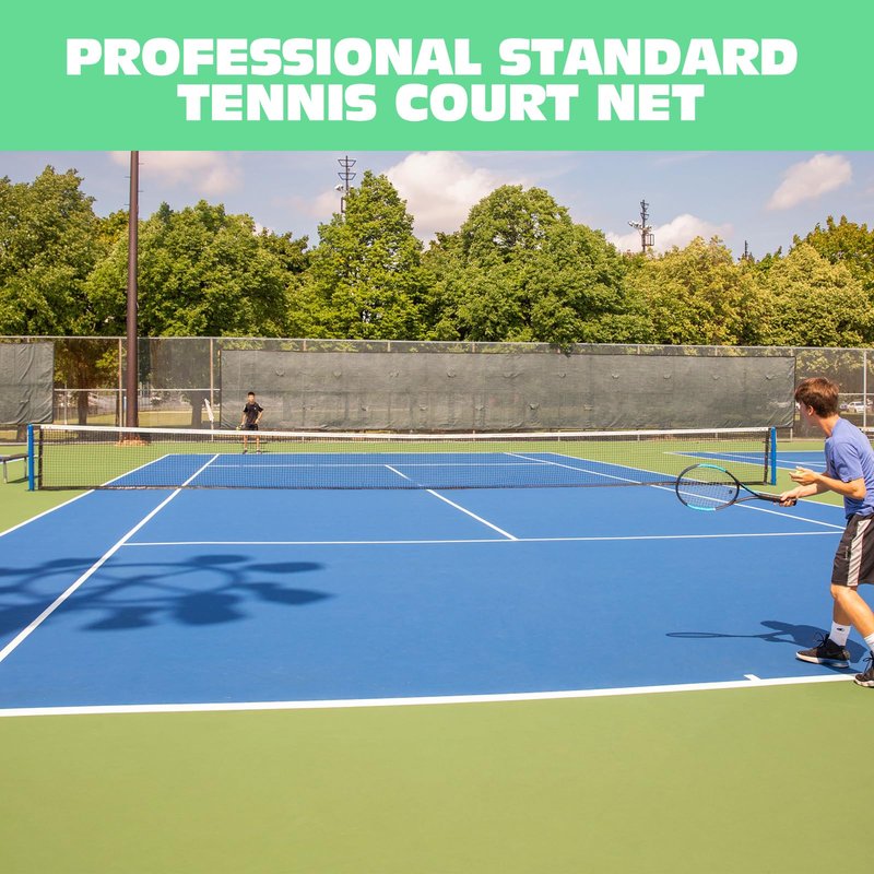 Tennis Net Professional Tennis Court Net 42FT Replacement Nets Heavy Duty Sport Nets with 2 Fiberglass Dowels, Compatible with Outdoor Indoor Standard Courts (Tennis Net)