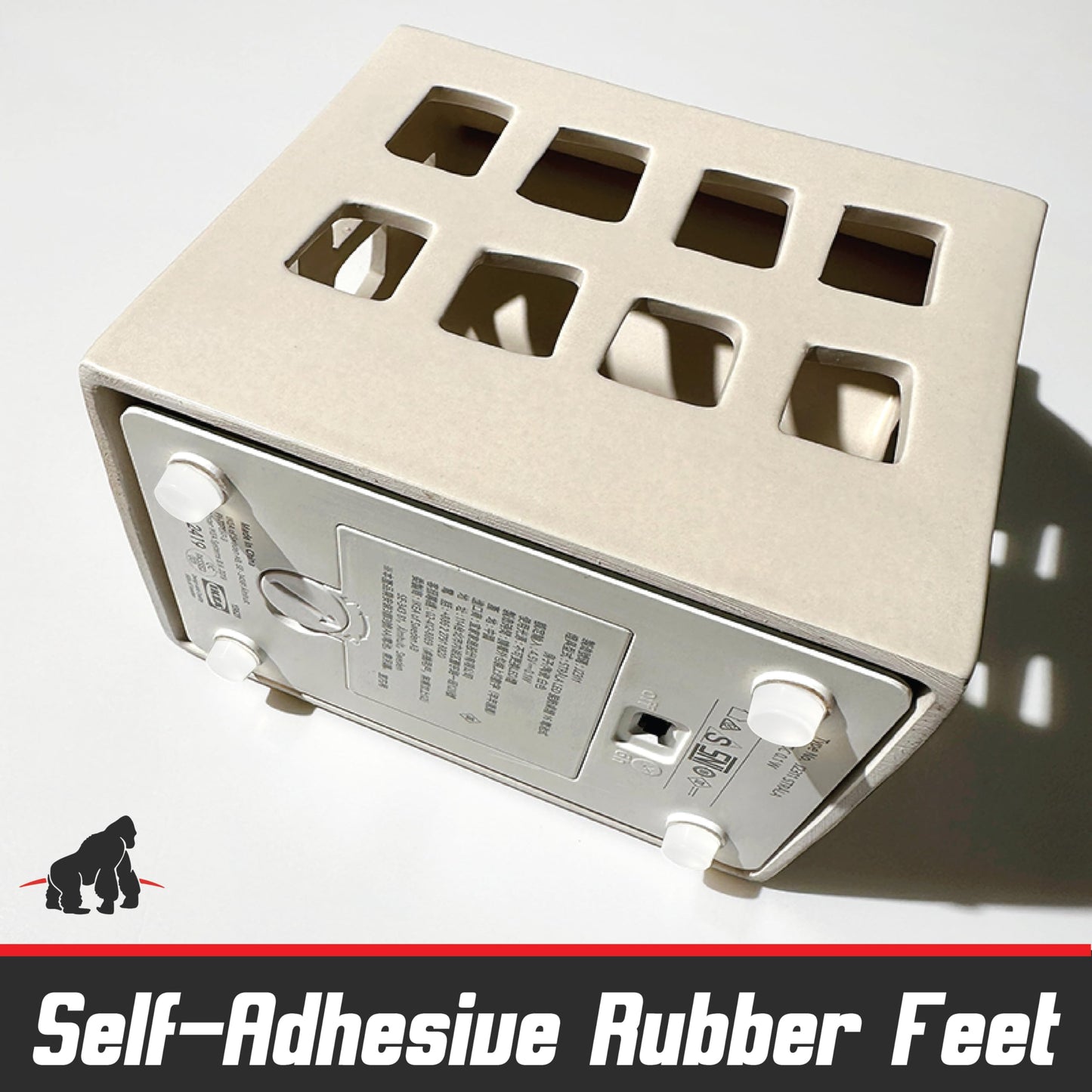 White Adhesive Bumper Pads 106-PC Combo Pack (Round, Spherical, Square) - Sound Dampening Transparent Rubber Feet for Cabinet Doors, Drawers, Glass Tops, Picture Frames, Cutting Boards