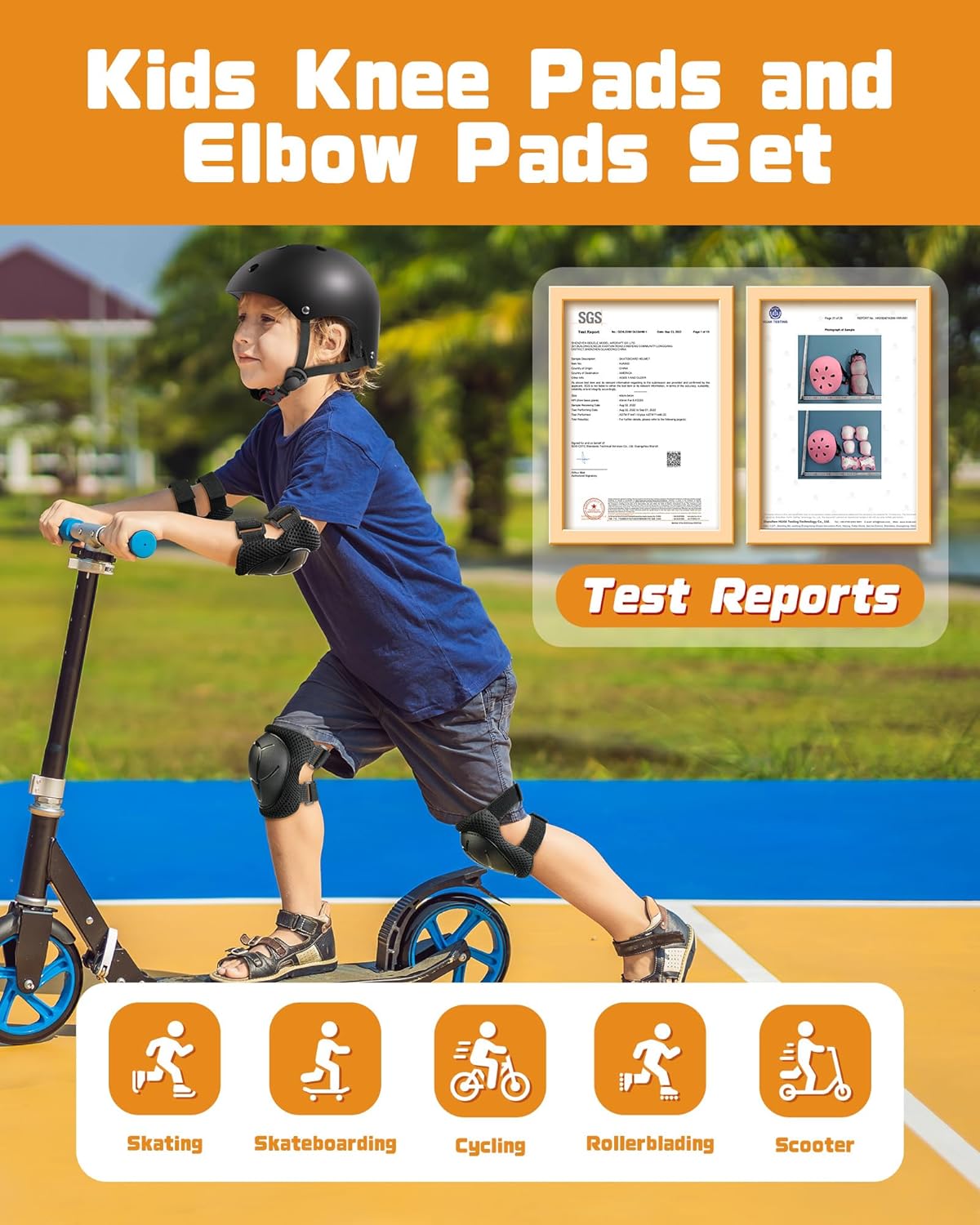 Skiennix Kids Protective Gear Set - Knee & Elbow Pads with Wrist Guards for Ages 3-8 | Enhanced Material for Skating & Cycling