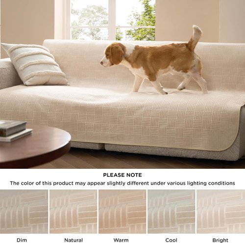Bedsure Waterproof Dog Bed Cover - Washable Cozy Blanket for King Bed & Sofa, Sandy Tan, 82x120 IN