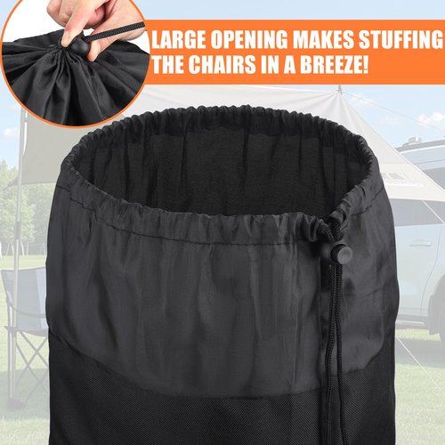 Extra Large Portable Chair Bag, 47"x11" Folding Camping Chair Storage Bag with Shoulder Strap, Heavy Duty Carrying Sack for Foldable Outdoor Lawn Fishing Chairs, Hammock, Tent, Yoga Mat