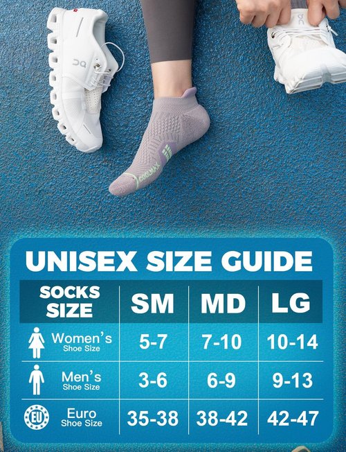 Juclise Compression Running Socks - Coolmax Bamboo Viscose, Anti-Blister, Moisture-Wicking, Cushioned