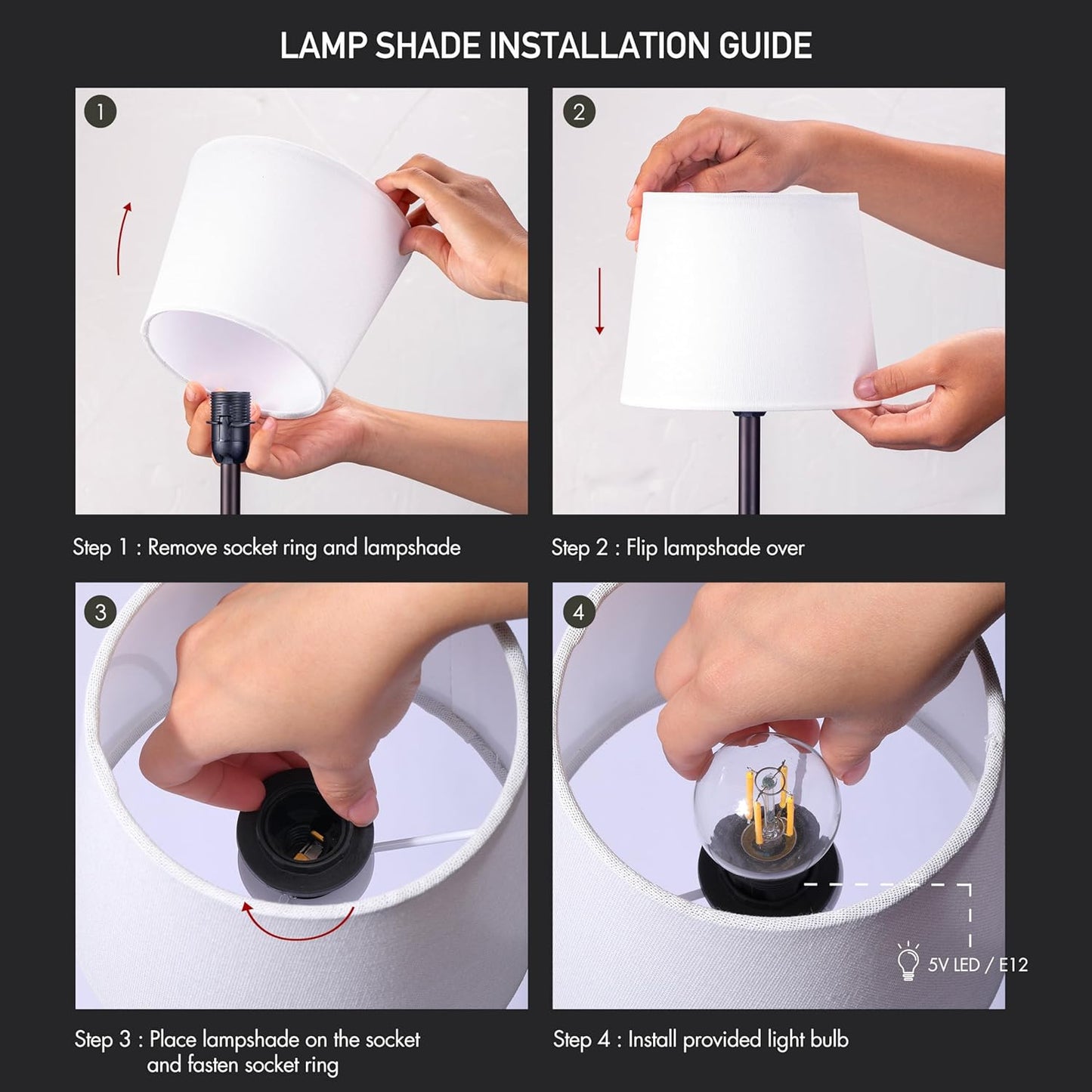 Cordless LED Table Lamp with Dimmer - O’Bright Seraph, Rechargeable Battery, 3-Level Brightness, Perfect for Patio & Bedside
