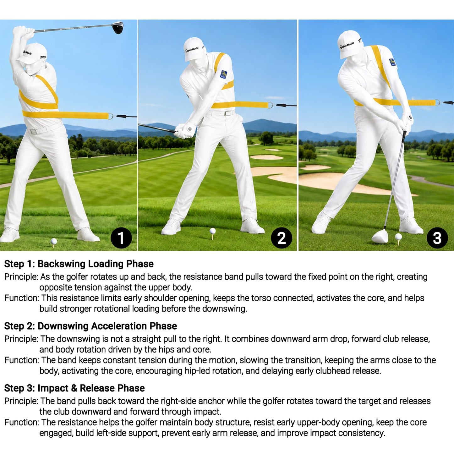 asdmm Golf Swing Twist Training Aid Belt - Posture Correction Warm up Exercise Tool for Beginners Women Men