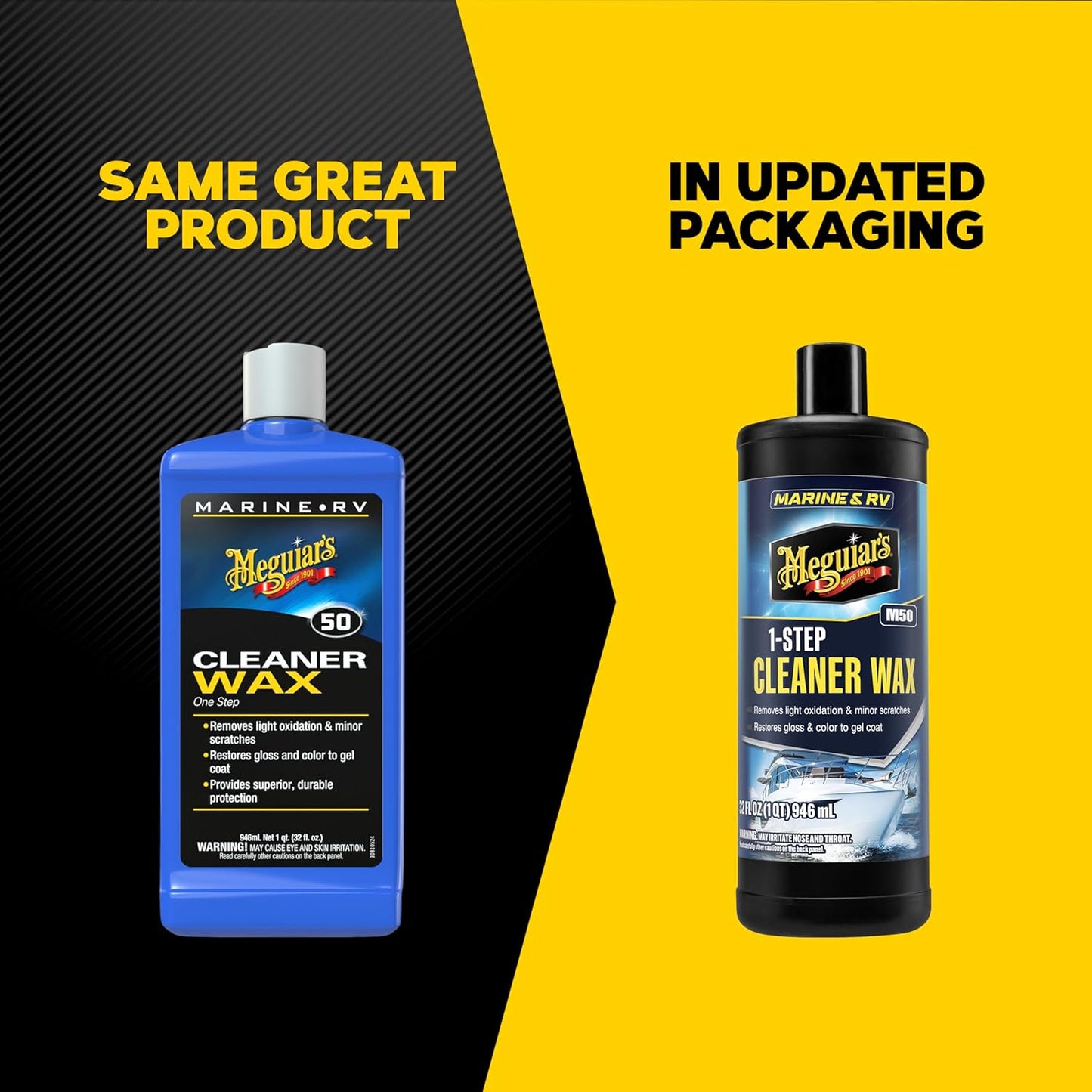 Meguiar's M5032 Marine/RV Cleaner Wax - One Step Formula for Easy Application | 32 Oz Bottle