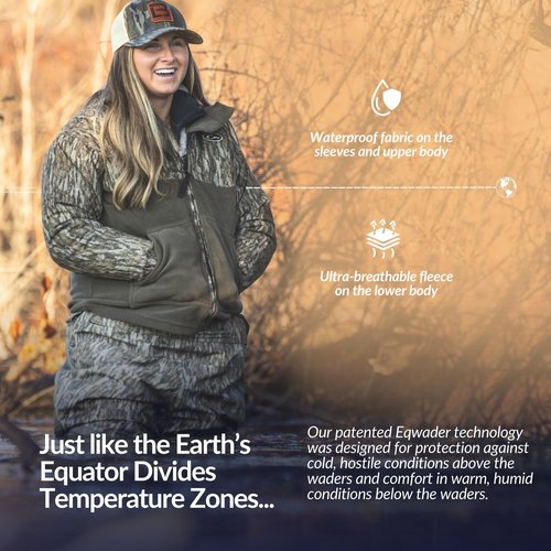 Drake Waterfowl Womens Eqwaderplus Full Zip Jacket, Mossy Oak Bottomland, Large US