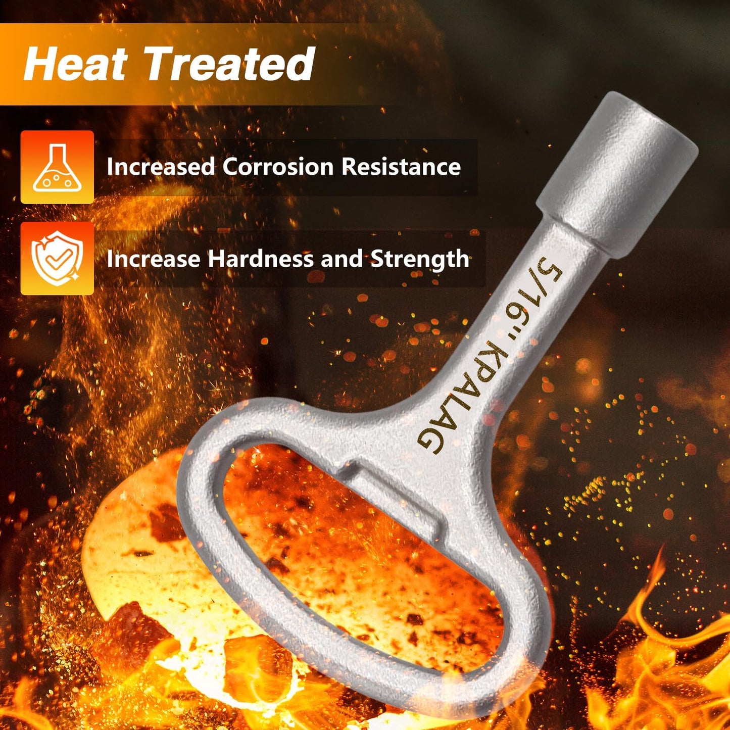 KPALAG Upgraded Stainless Steel 5/16'' Square Hydrant Key, Sillcock Water Key, Shut Off tool for Wall Hydrant Water Spigot and Outdoor Hose Faucet Valve, Replace# 80132