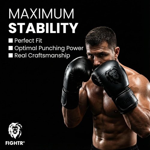 FIGHTR® Boxing Gloves - Maximum Protection & Stability for MMA, Muay Thai & Kickboxing | Sizes 8-16 oz