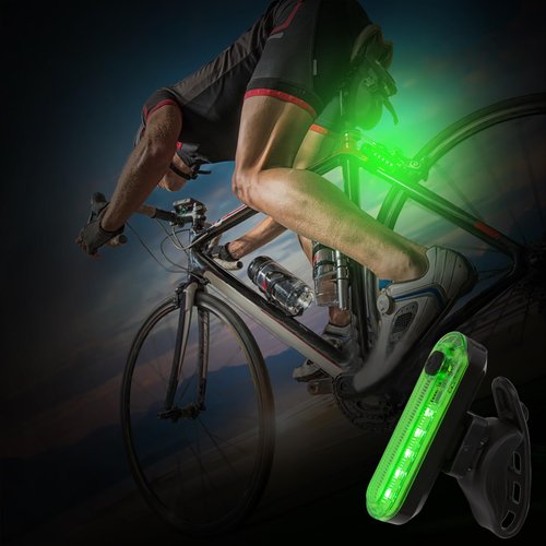 2 Pcs Green LED Bicycle Light, USB Rechargeable Bike Tail Light, Bright Rear Cycling Safety Flashlight, 4 Light Mode Options for Adult Men Women Road Mountain Waterproof 220mAh (2 USB Cables Included)
