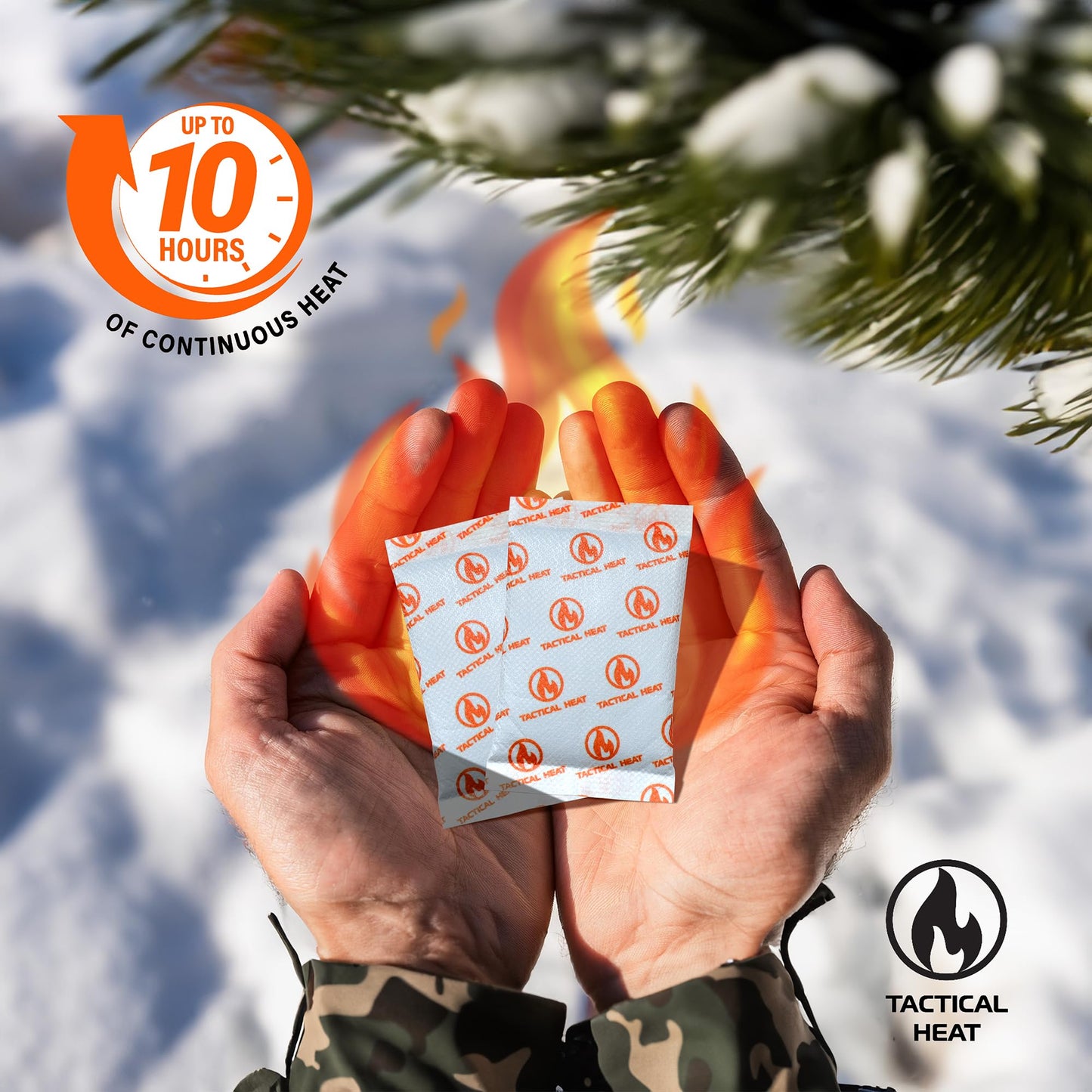 Tactical Heat - Hot Hand Warmers - All Natural, Air Activated Instant Heat - Disposable & 100% Recyclable/Compostable - Long Lasting, Easy & Safe for Skiing, Snowboarding, Camping & More - 40 Pairs