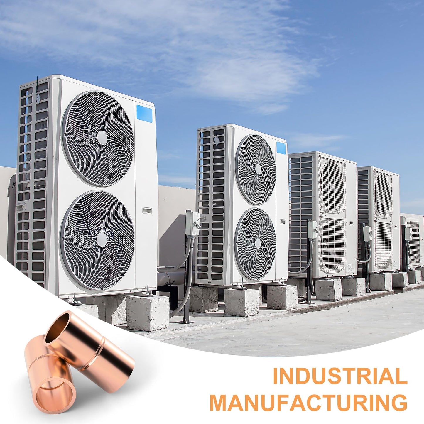 HINZIC 10Pcs Straight Copper Coupling Fittings, 1/4" ID Welding Joint for HVAC Air Conditioner, Solder Connection Connector End Repair Coupler with Rolled Tube Stop Sweat Ends