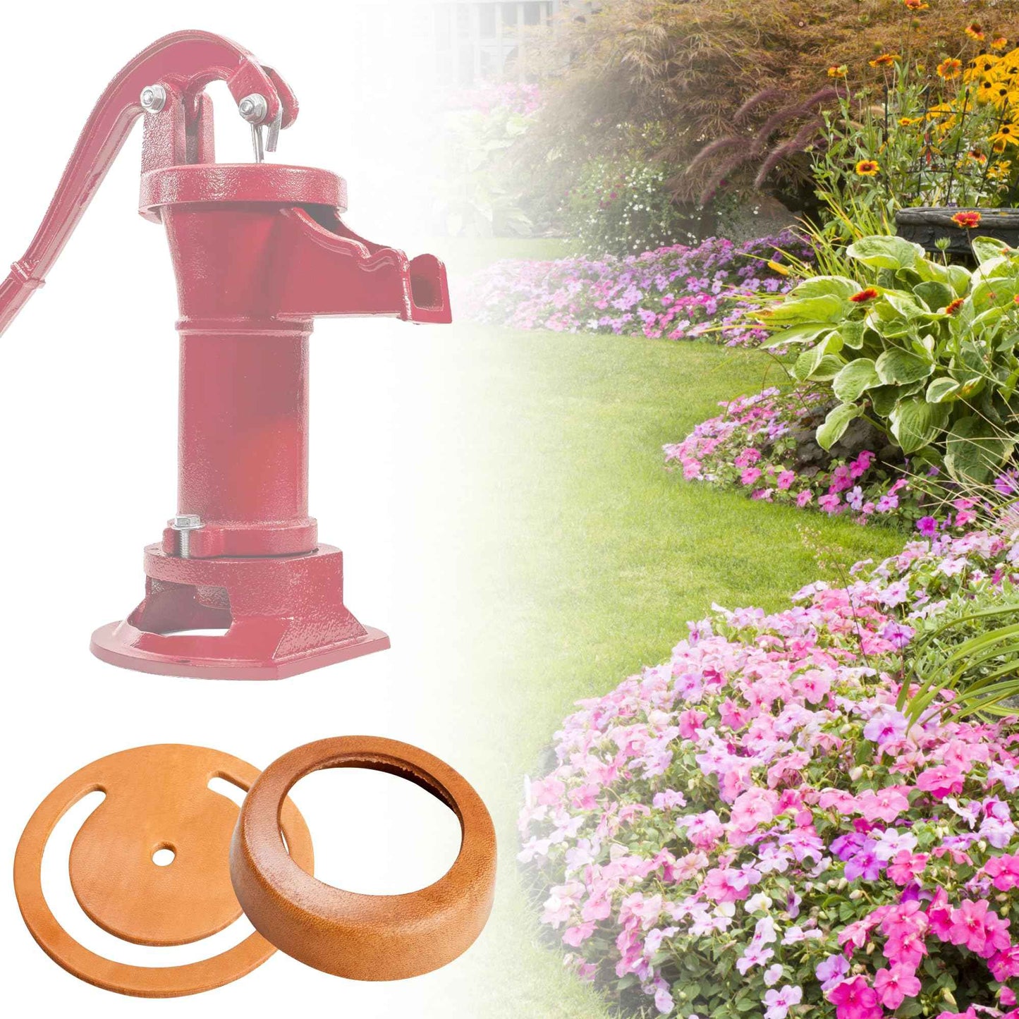 Pitcher Pump Repair Kit and Well Parts Set for Simmons 1160/PM500 and No.2 Hand Pumps - Lower Valve Leathers, Pitcher Pump Cup Leathers, Check Valve Weight and Maintenance Kit