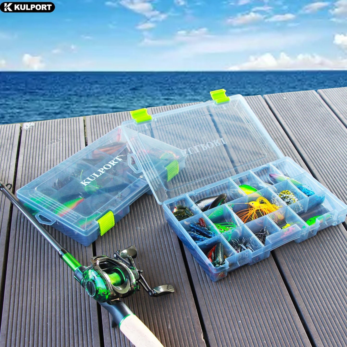 Skiennix Tackle Box - Plastic Storage Organizer with Removable Dividers | 3600 Tackle Tray, 4 Packs - Grey