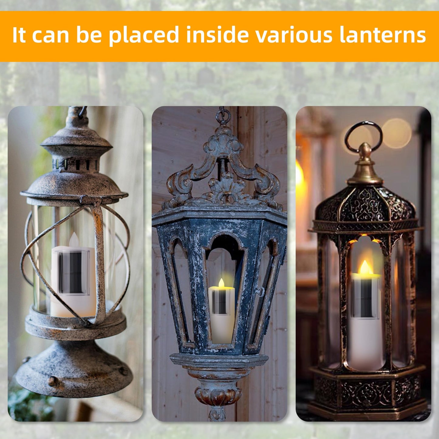 OPENDE Solar Candles Outdoor Waterproof, 2.5"x6.5", Dusk to Dawn, Solar Powered Flameless Candles for Outdoor Christmas Garden Lawn Yard Patio Decor,Set of 1