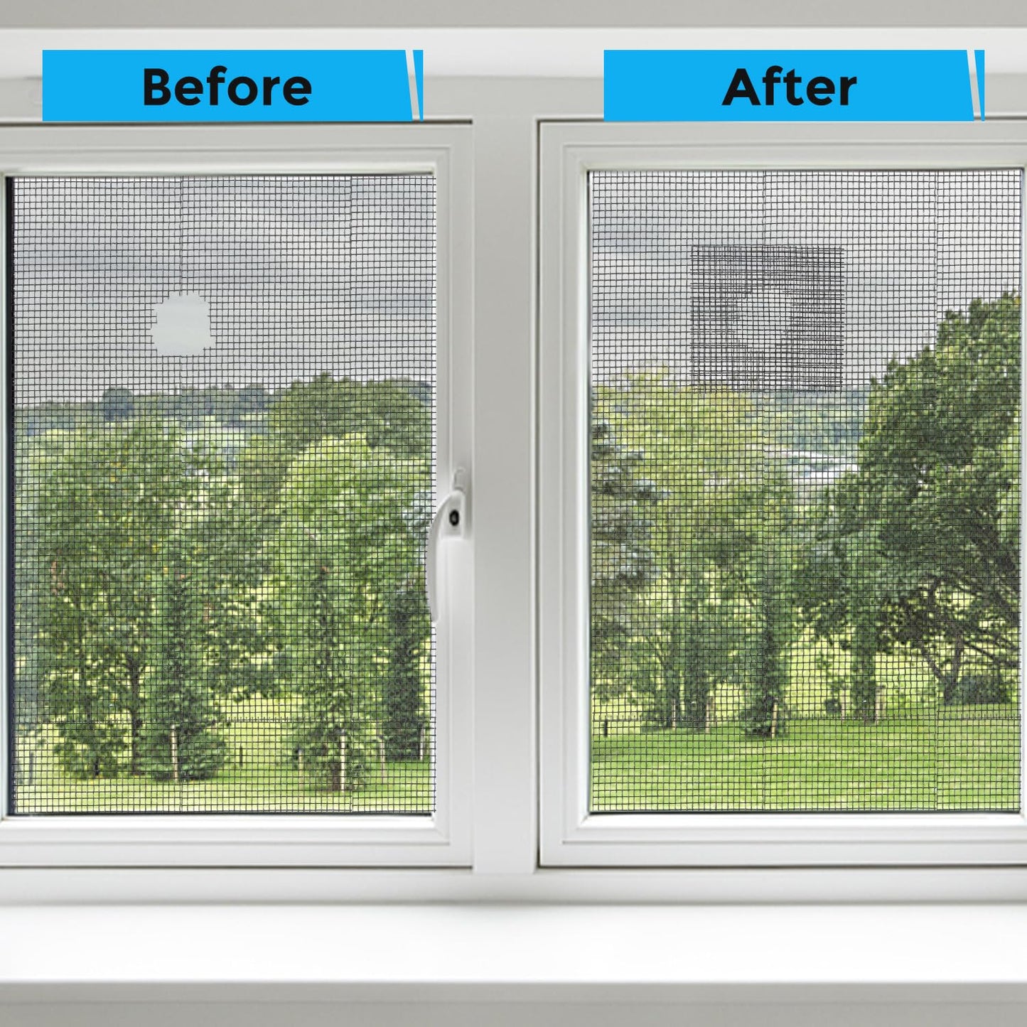 Secopad Black Window Screen Repair Tape, 3IN x 20FT (240IN) Screen Repair Kit for Windows or Doors, Strong Adhesive Fiberglass Mesh Patch Tape