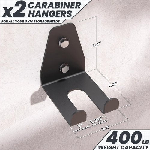 Synergee Wall Mounted Barbell Holder & Gym Accessory Rack Heavy Duty Steel Double Bracket Kit
