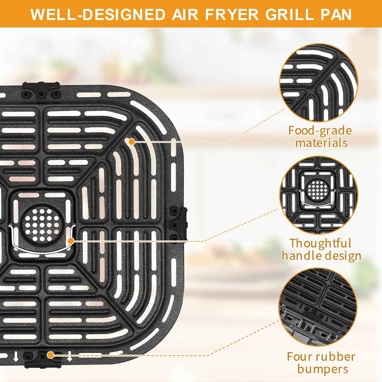GWYSY Air Fryer Replacement Parts for Instant Vortex Plus 6QT instant pot vortex plus 6QT Clear Cook Air Fryer air fryer accessories Accessory Non-Stick Grill Pan Grill Plate Rack Tray Crisper Plate