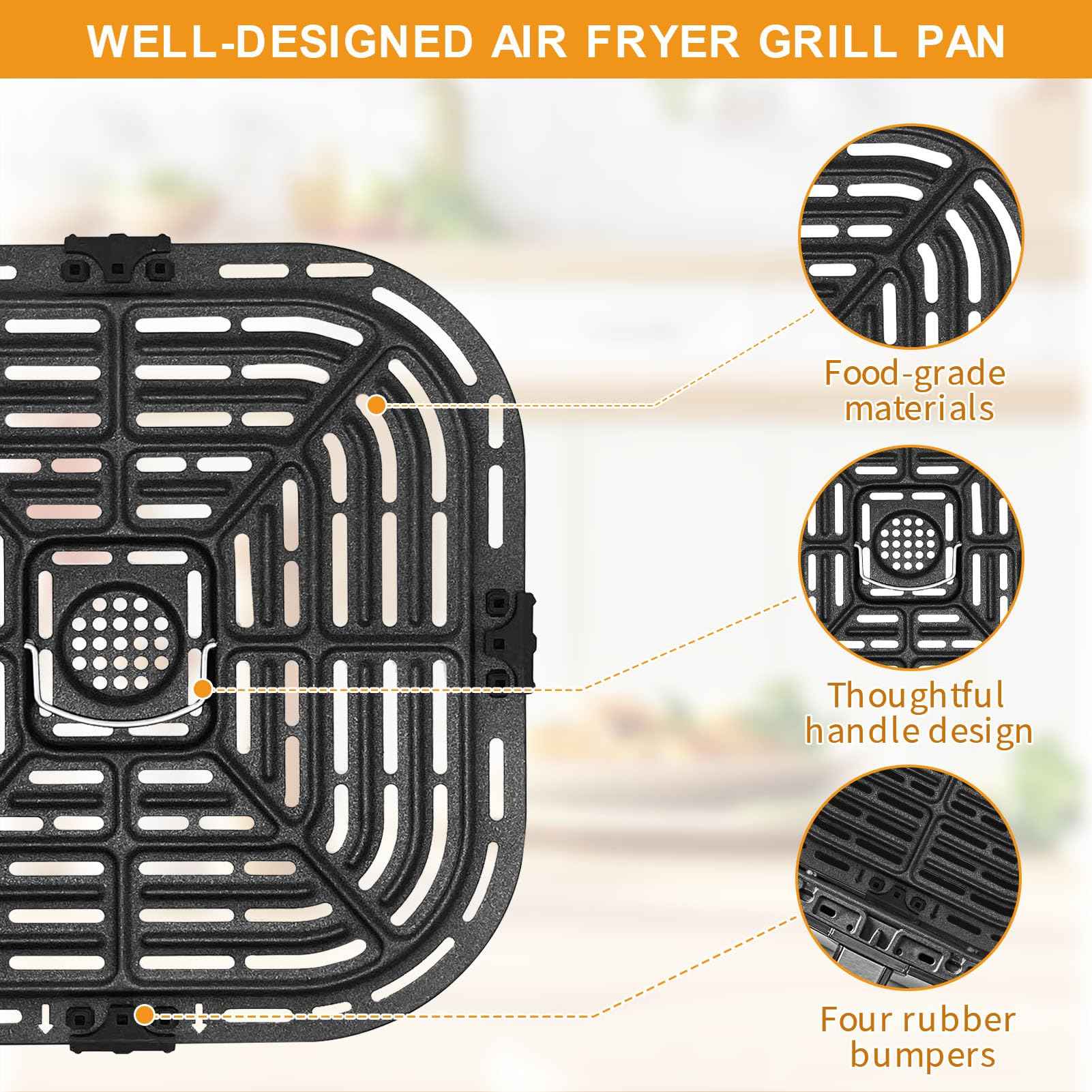 GWYSY Air Fryer Replacement Parts for Instant Vortex Plus 6QT instant pot vortex plus 6QT Clear Cook Air Fryer air fryer accessories Accessory Non-Stick Grill Pan Grill Plate Rack Tray Crisper Plate