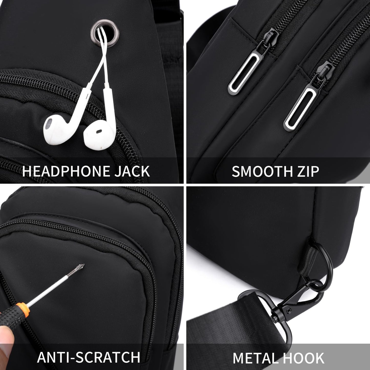 Seoky Rop Sling Bag for Men Women, Small Nylon Crossbody Bag Trendy, Casual Shoulder Chest Bag for Travel Running Hiking Red